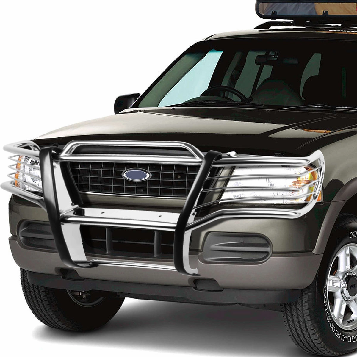 01-05 Ford Explorer Sport Trac Brush Grille Guard - Stainless Steel
