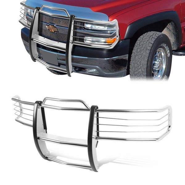 01-06 Chevy Silverado 1500HD 2500HD 3500 Brush Grille Guard - Stainless Steel