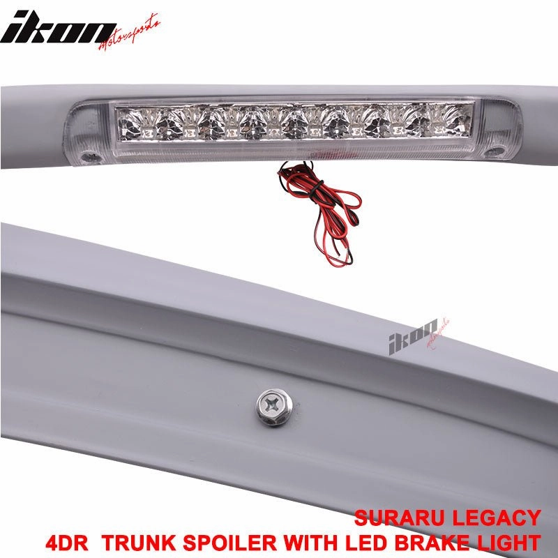 05-09 Subaru Legacy Sedan Black Rear Spoiler Wing LED Brake Light FRP