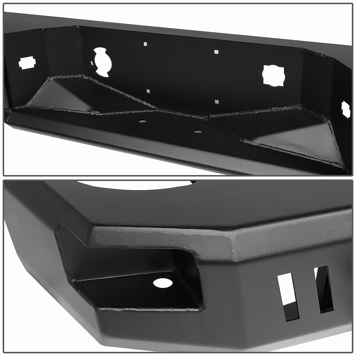 07-13 Chevy Silverado GMC Sierra 1500 Rear Step Bumper w/D-Ring Shackles - Heavy Duty Steel