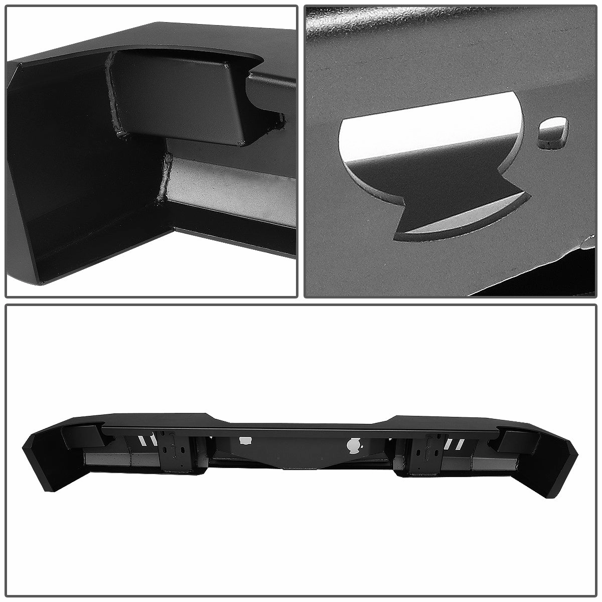 07-13 Chevy Silverado GMC Sierra 1500 Rear Step Bumper w/D-Ring Shackles - Heavy Duty Steel