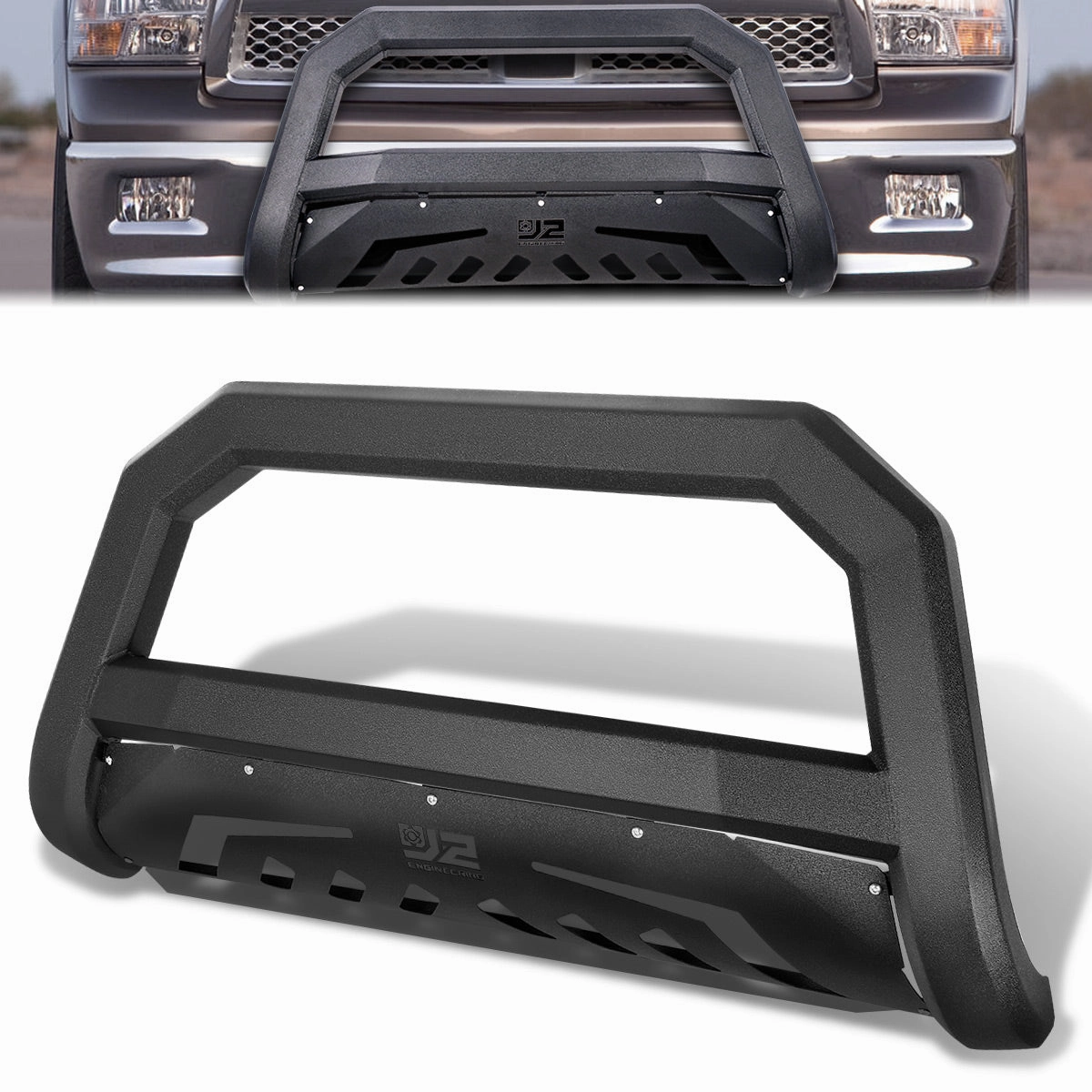 09-22 Ram 1500 (Classic) Diagonal Slat Front Bumper Grille Guard - Carbon Steel
