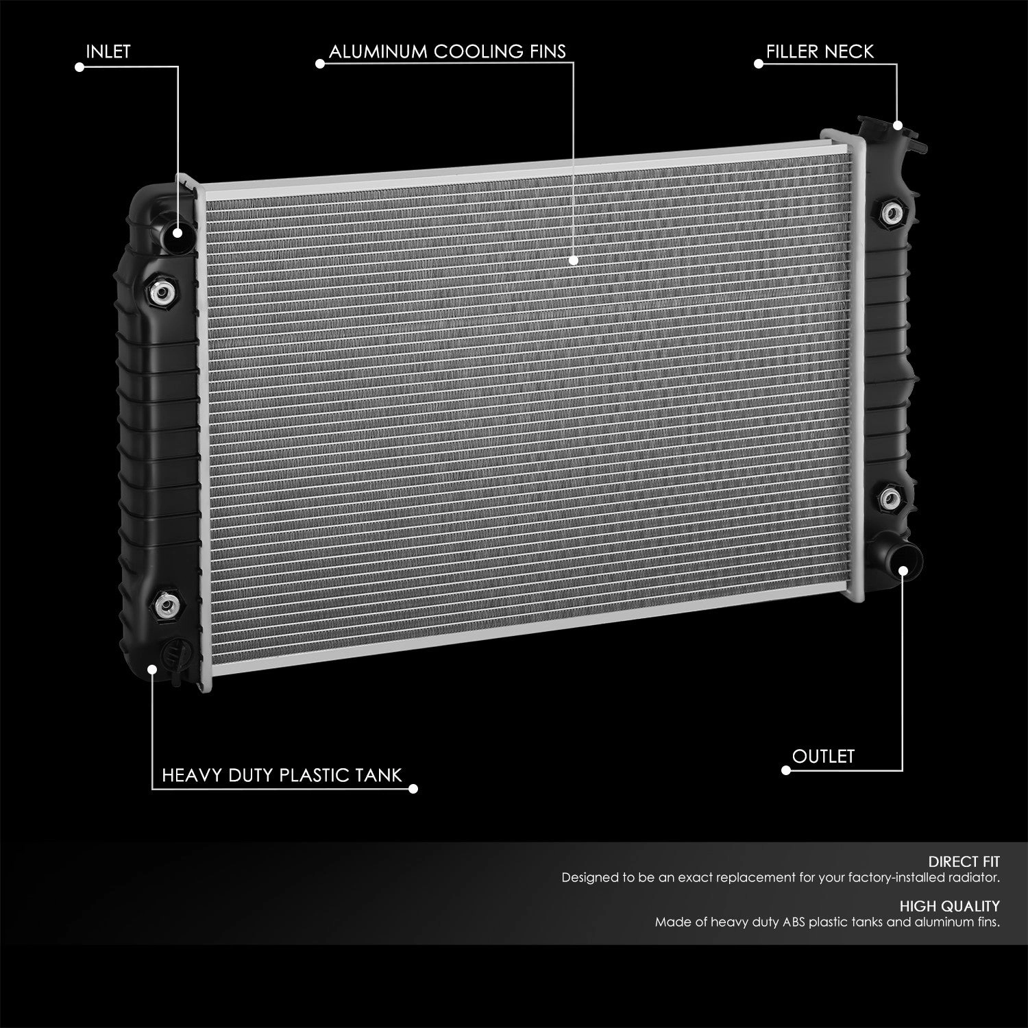 1047 Replacement Radiator <br> 90-91 Buick Century, Chevy Lumina Apv, Pontiac 6000
