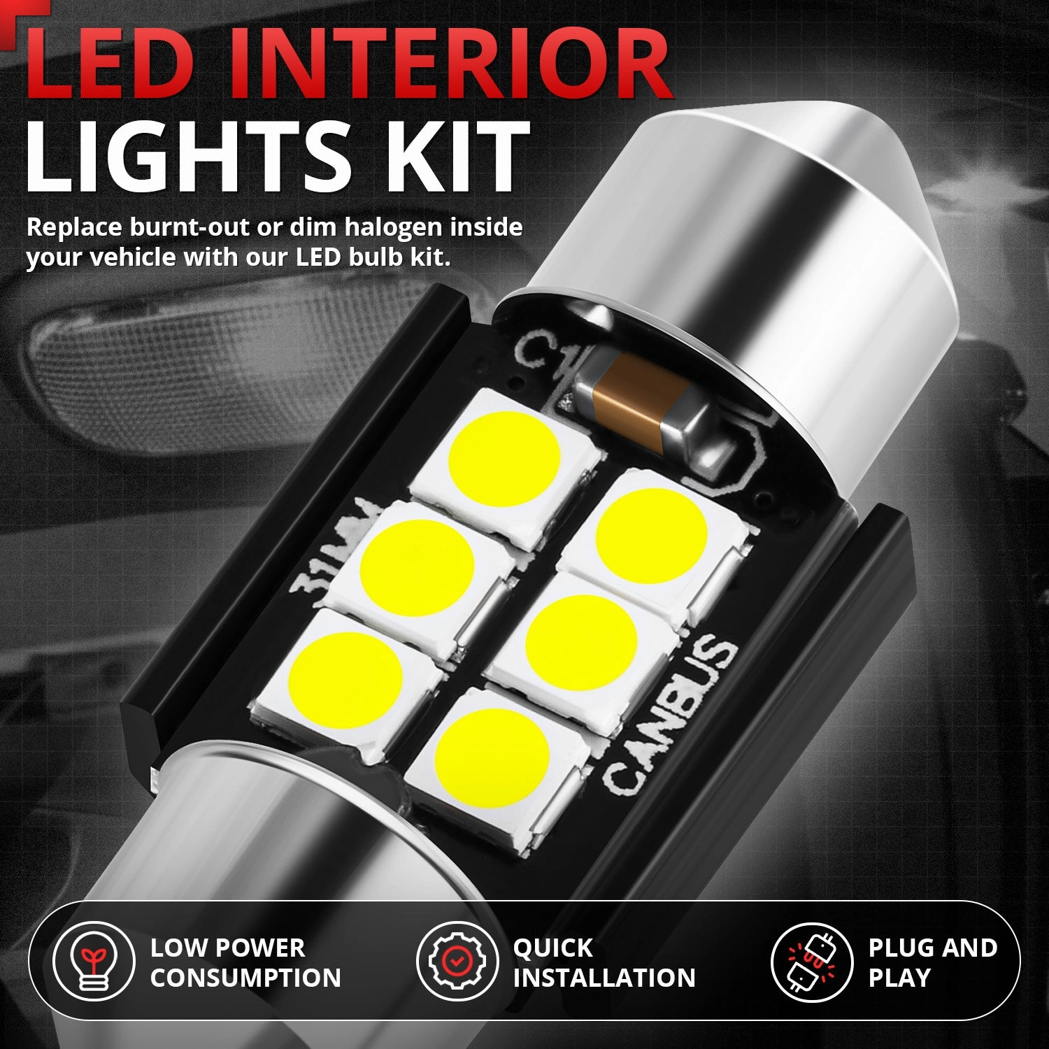 10PCS 5500K Pure White LED Light Bulb Kit <br>08-13 Toyota Highlander