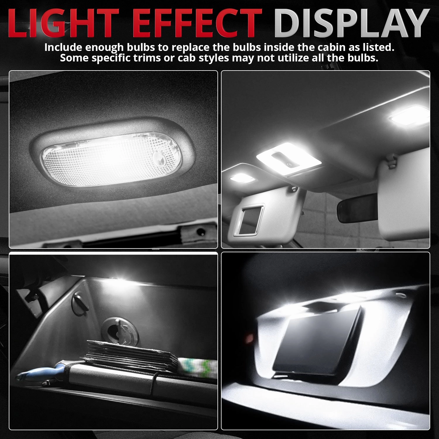 10PCS 5500K Pure White LED Light Bulb Kit <br>93-02 Chevrolet Camaro