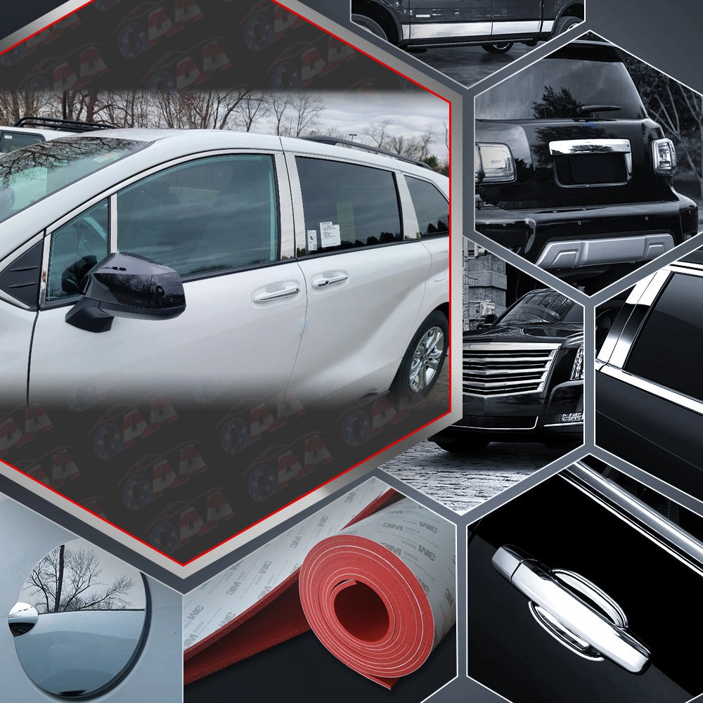 10pcs Stainless Steel Pillar Post Trim<br>21-23 Toyota Sienna