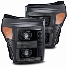 11-16 Ford Super Duty PRO-Series Halogen Projector Headlights Alpha-Black