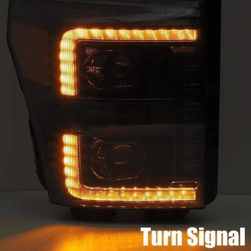 11-16 Ford Super Duty PRO-Series Halogen Projector Headlights Alpha-Black