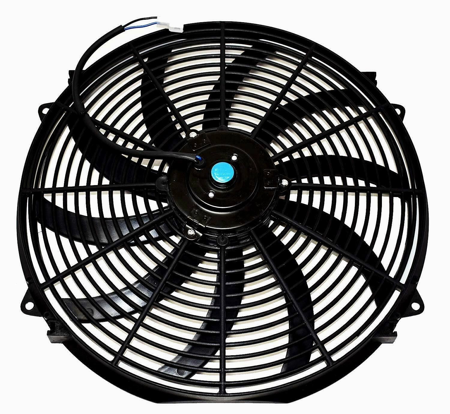 140041 16" Electric Curved Blade Reversible Cooling Fan 12v 3000cfm  Thermostat Kit