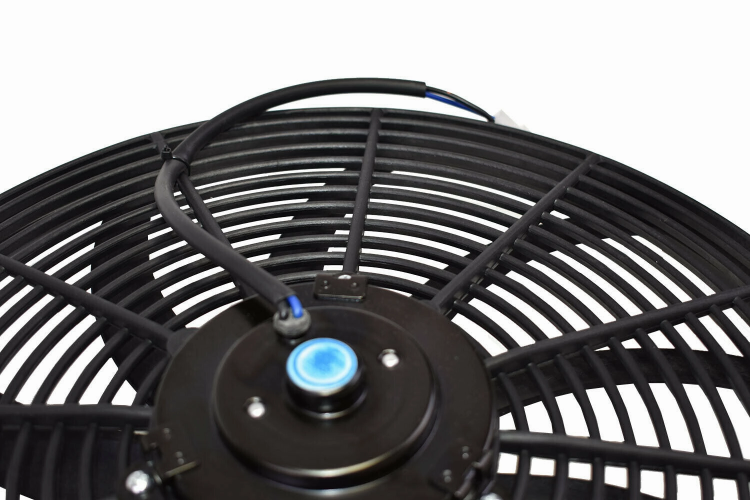140041 16" Electric Curved Blade Reversible Cooling Fan 12v 3000cfm  Thermostat Kit