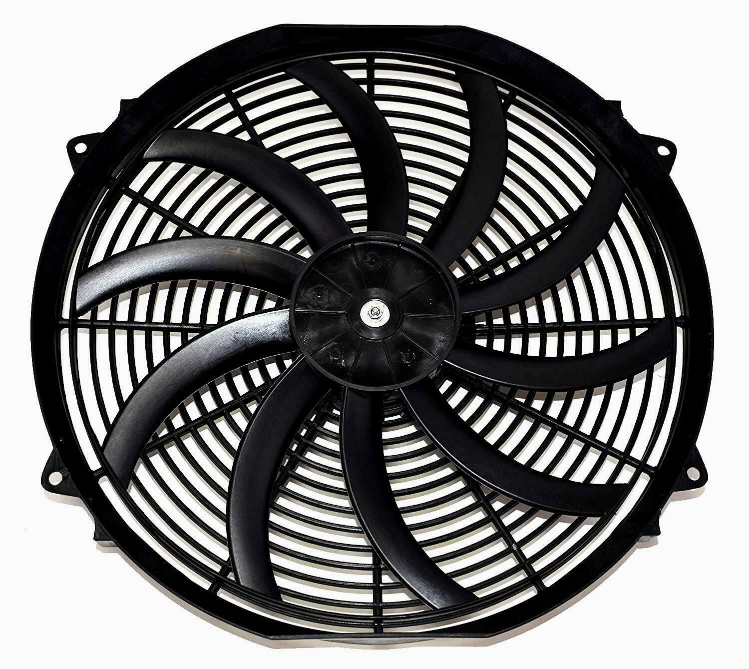 140041 16" Electric Curved Blade Reversible Cooling Fan 12v 3000cfm  Thermostat Kit