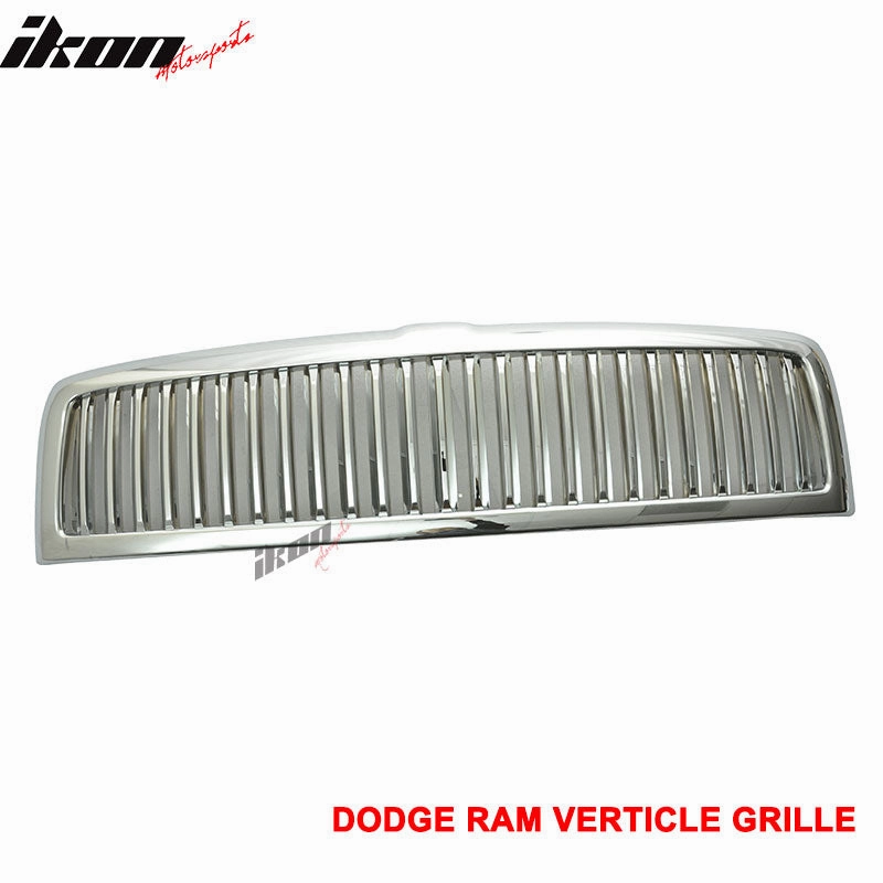 1994-2002 Dodge Ram 1500 2500 3500 Chrome Vertical Grille Unpainted