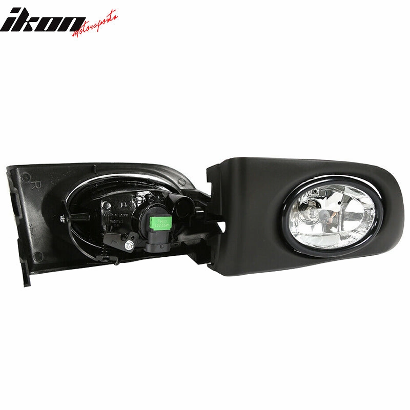 2001-2003 Honda Civic Black Housing Clear Lens Fog Lights Lamp Pair