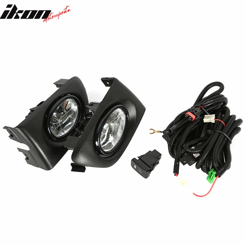 2001-2003 Honda Civic Black Housing Clear Lens Fog Lights Lamp Pair