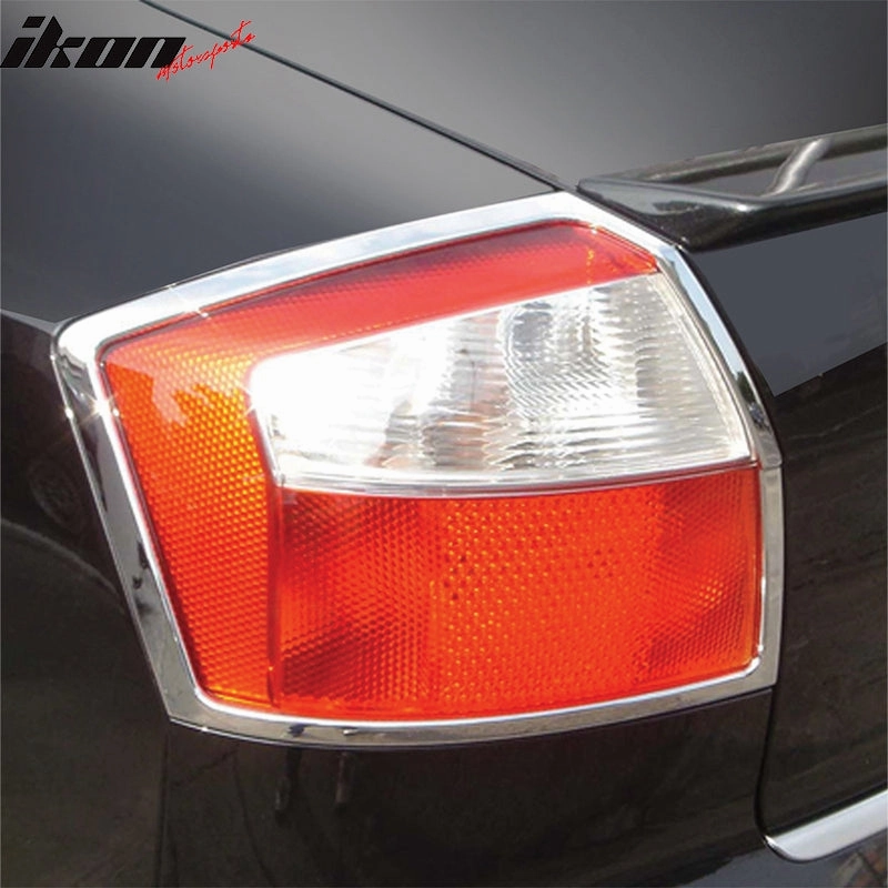 2001-2005 Audi A4 B6 Sedan Chrome 2PCS Tail Lights Bezel Covers ABS