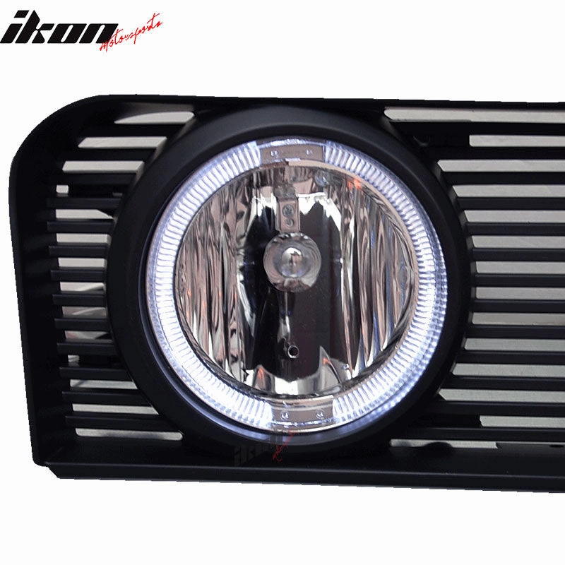 2005-2009 Ford Mustang Black Mesh Front Upper Grille Halo Fog Lights
