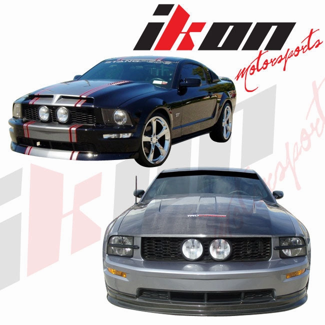 2005-2009 Ford Mustang V8 Unpainted Mesh Front Hood Grill   Fog Lights