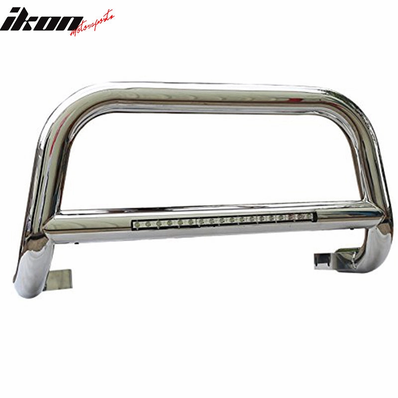 2005-2015 Toyota Tacoma Silver 3" Bull Bar with LED Light Stainless