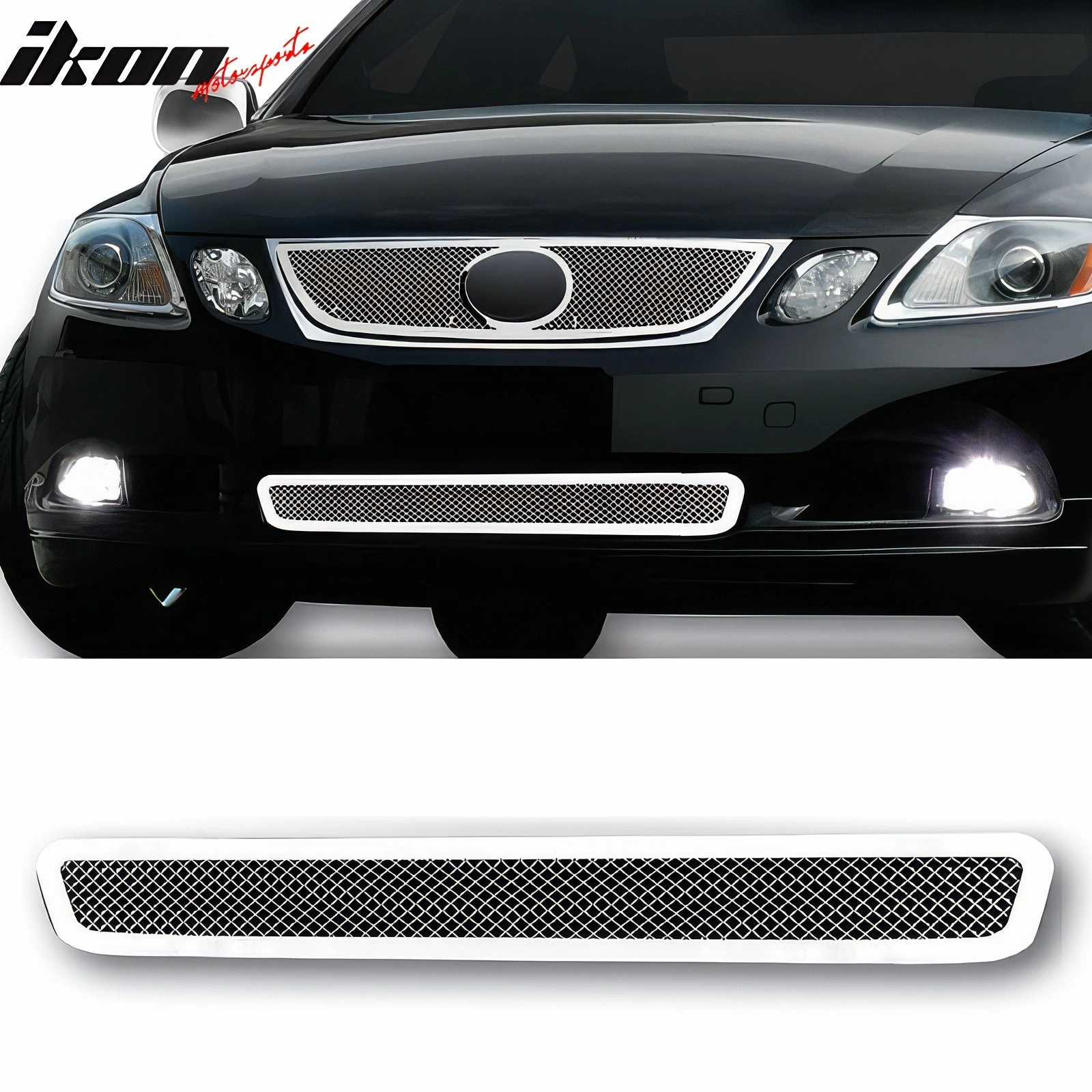 2006-2007 Lexus GS300 GS430 Mesh Chrome Front Grille Stainless Steel
