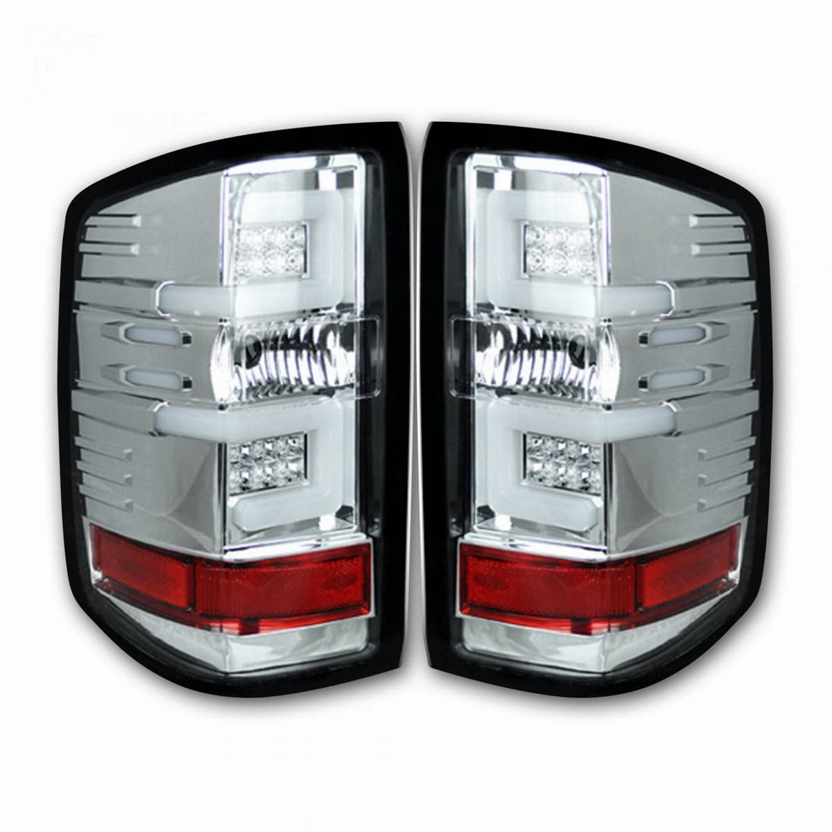2014-2019 Chevrolet Silverado RECON Clear Lens (Paintable) OLED Tail Lights (Replaces OEM Halogen ONLY)