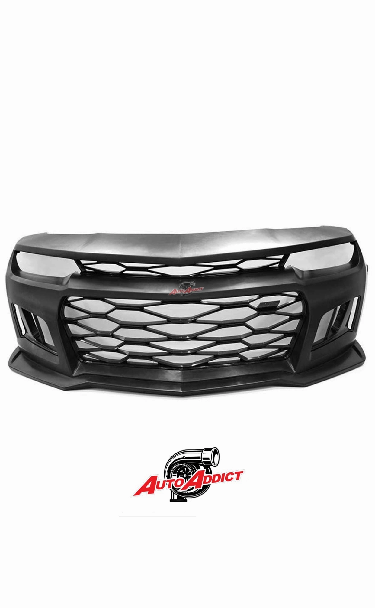 2016-2018 Chevy Camaro ZL1 Front Bumper Conversion 7pcs Ful Kit Flat BLK