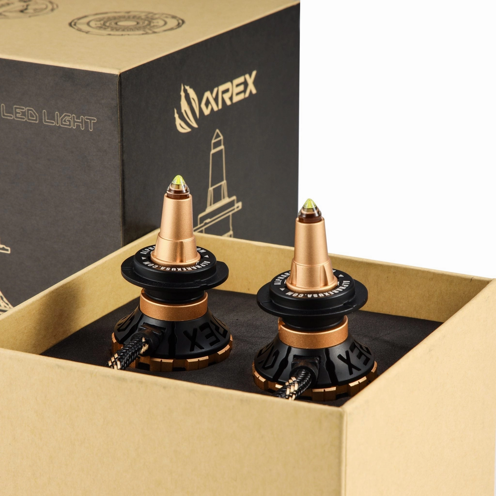 AlphaRex Gold Ammo Panoramic LED light bulbs