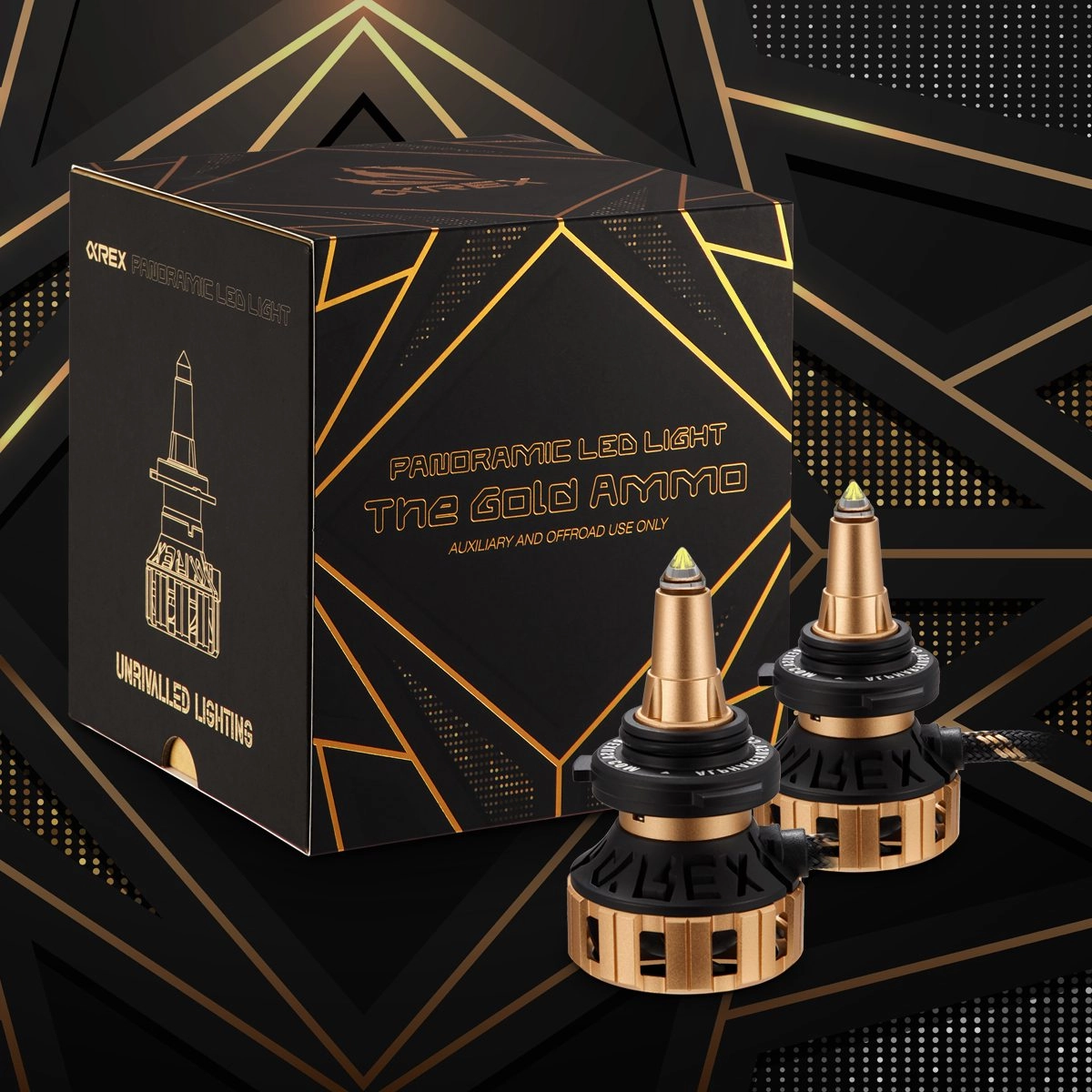 AlphaRex Gold Ammo Panoramic LED light bulbs