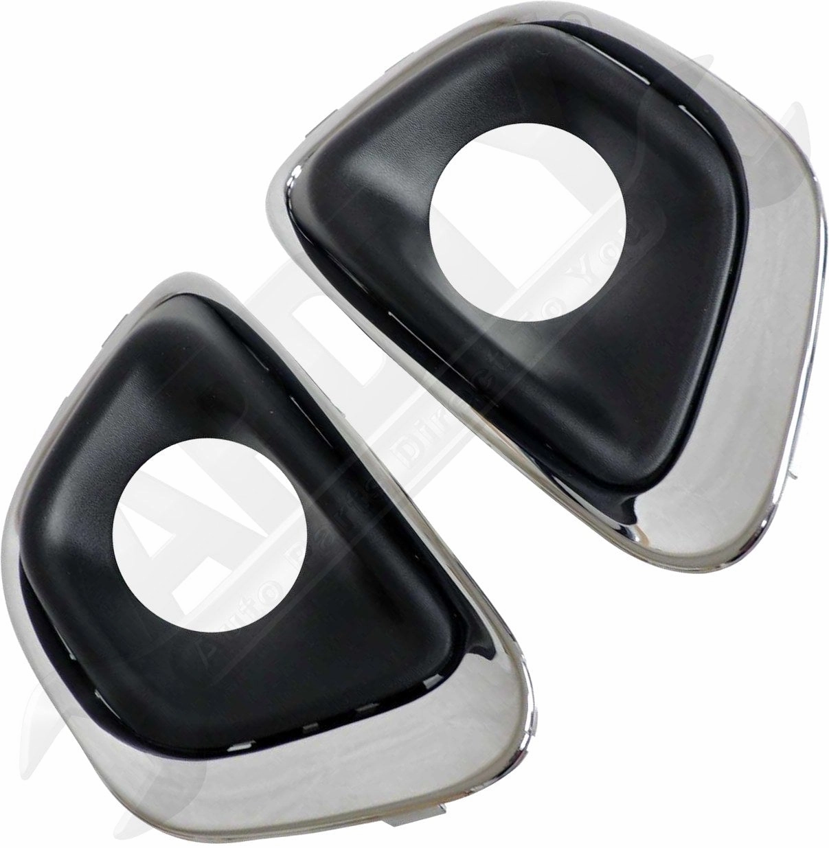 APDTY 173362 Fog Light Bezel Set; Front Left & Right; Chrome; Replaces 68213204K