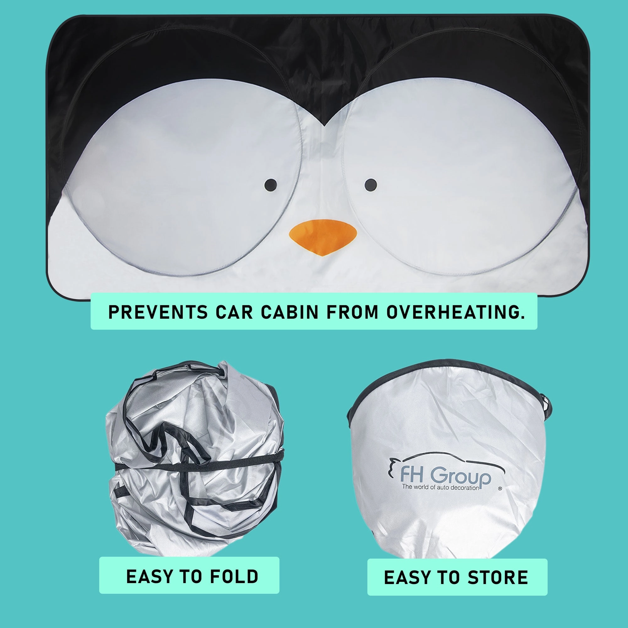 Arctic Penguin Car Windshield Sunshade Large