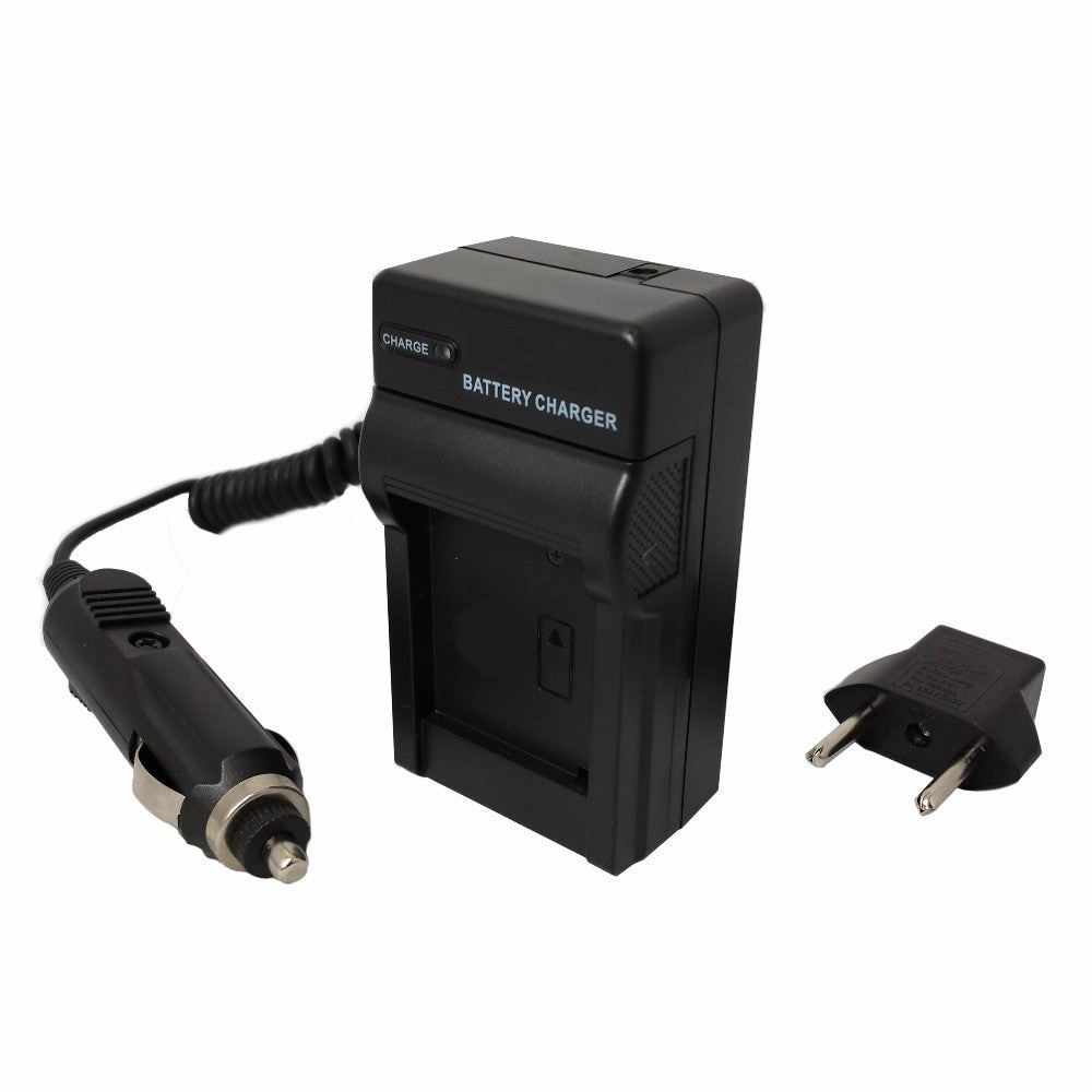 Batteries N Accessories BNA-WB-143 Digital Camera Battery Charger - Replacement for Pentax D-BC122 Charger, Compatible with Fuji NP-60, Pentax D-L12, Kodak KLIC-5000, Samsung Battery - 110/220V Fold-in Plug with Car & EU adapters