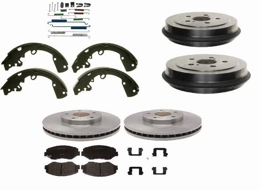 Ceramic Pads Rotors Rear Drums Brake Shoe Hardware Fits For Honda FIT 2007 2008