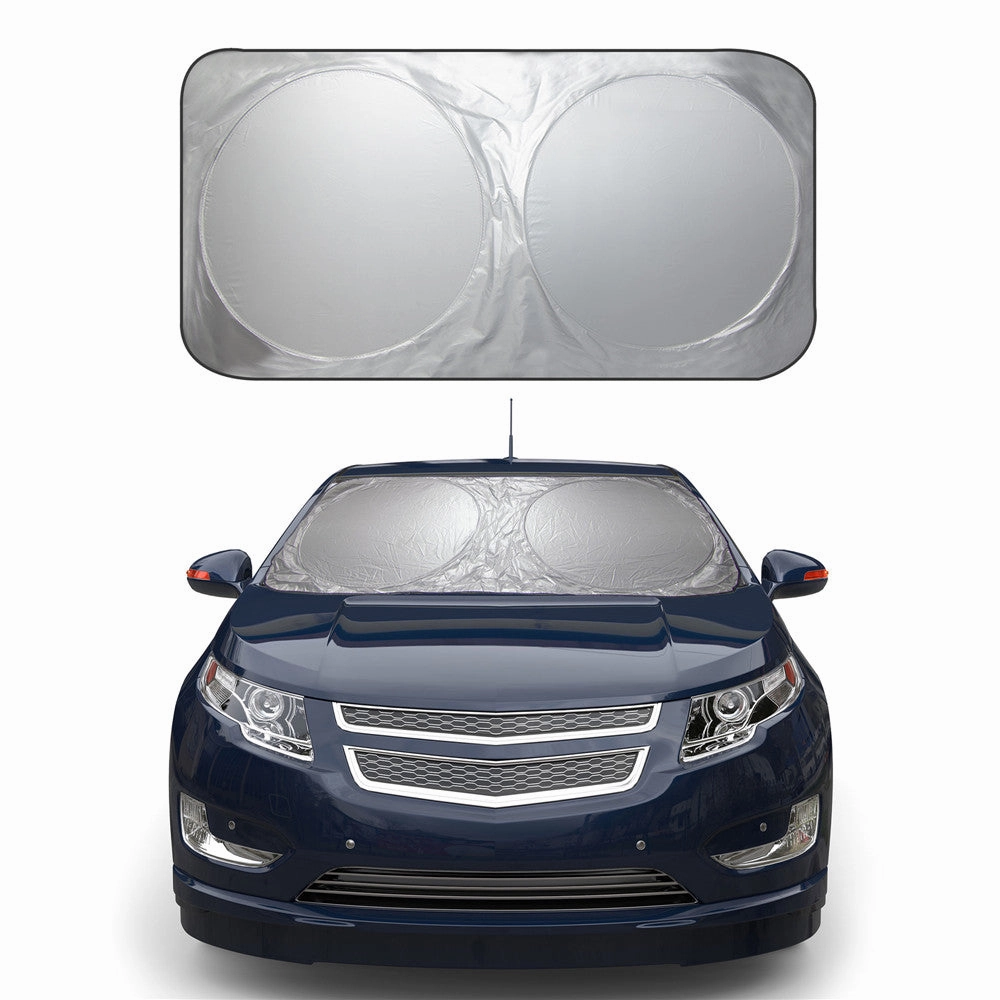 Foldable Car Windshield Sunshade in Reflective Silver Medium