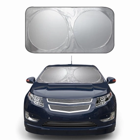 Foldable Car Windshield Sunshade in Reflective Silver Medium