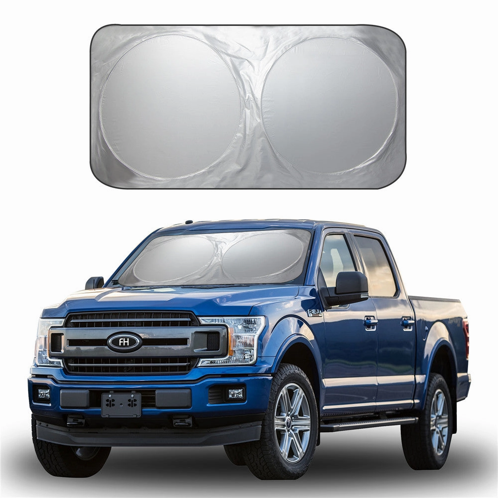 Free Foldable Car Windshield Sunshade in Reflective Silver