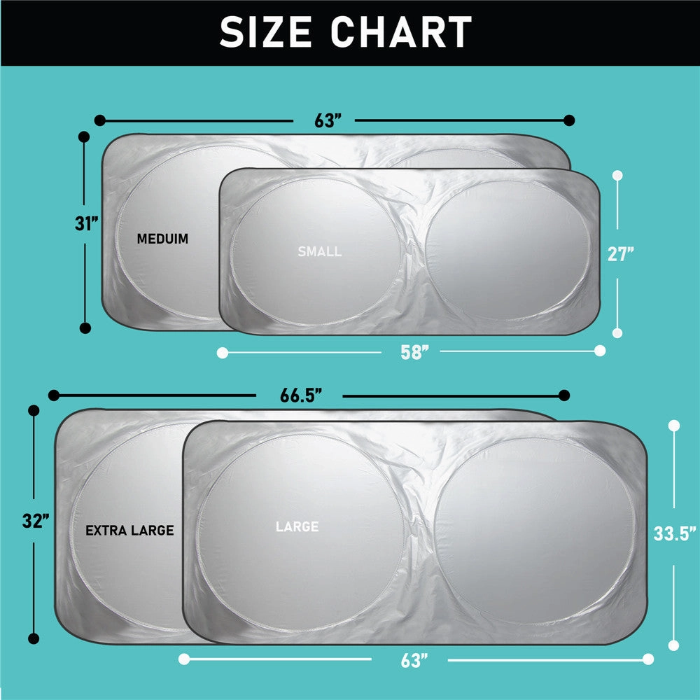 Free Foldable Car Windshield Sunshade in Reflective Silver
