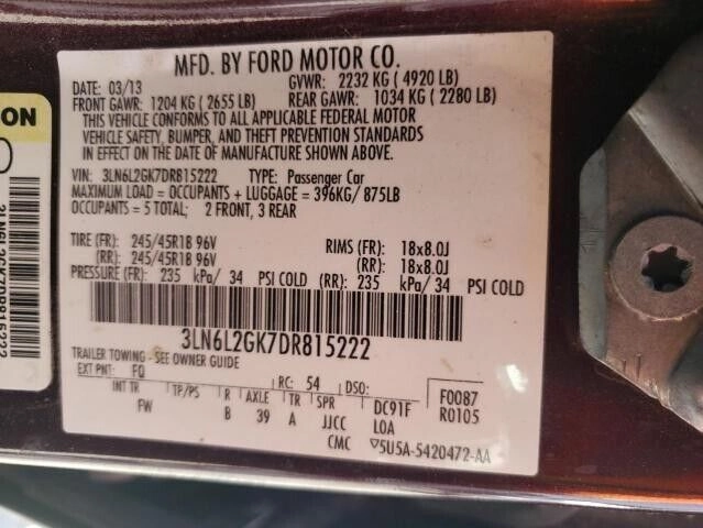 LINCOLN MKZ MKS MKT FORD TAURUS EXPLORER 3.7L ENGINE MOTOR ASSEMBLY VIN K &amp; R