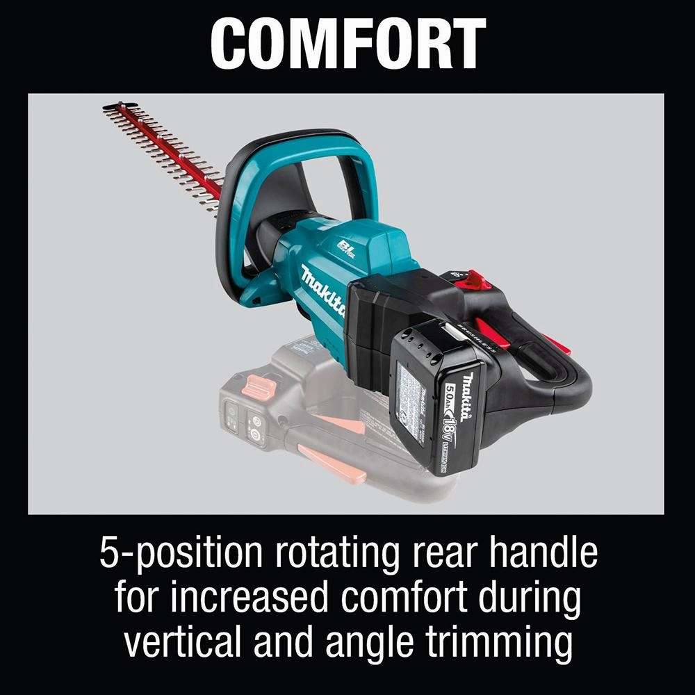 Makita XHU07T 18 Volt 24 Inch 5.0Ah LXT Lithium-Ion Brushless Hedge Trimmer Kit