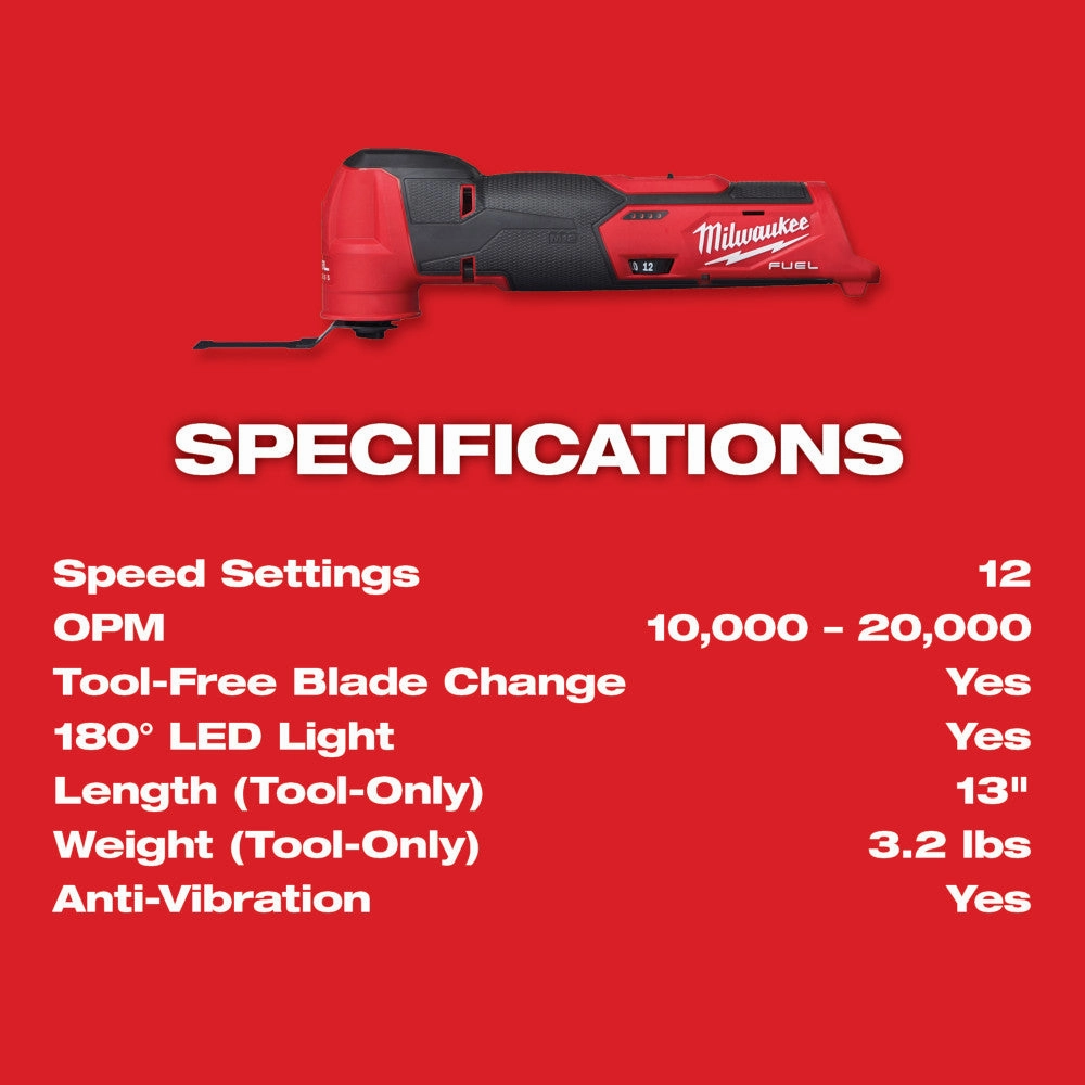 Milwaukee 2526-20x2BSK M12 FUEL 12V Oscillating Multi-Tool Bundle w/ Starter Kit