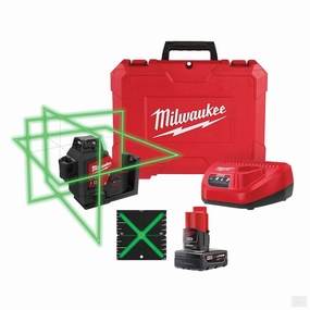 MILWAUKEE M12 Green 3 Plane Laser Kit (3632-21)