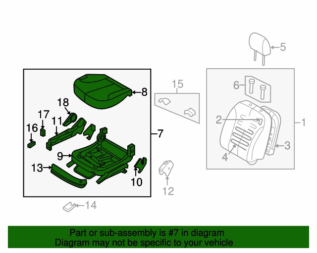 New OEM Kia Right Front Bottom Seat Assembly 2006-2008 Optima 882042G100814