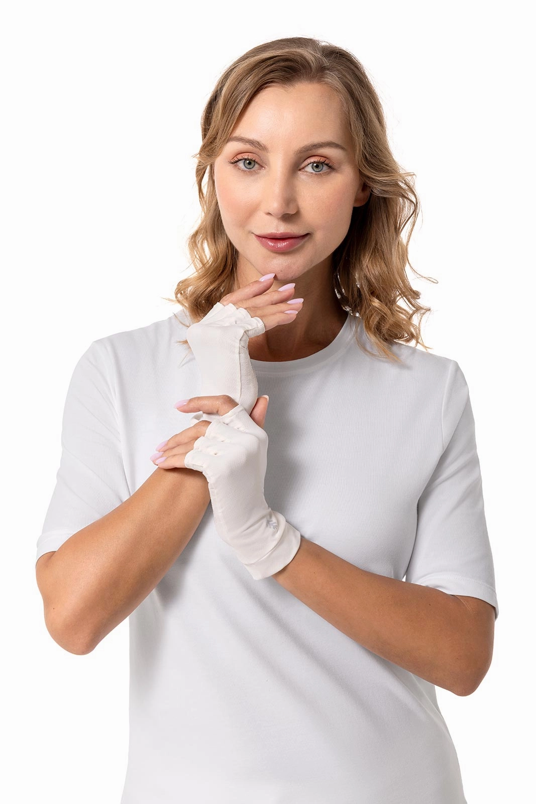 Ouray UV Fingerless Sun Gloves | Pearl