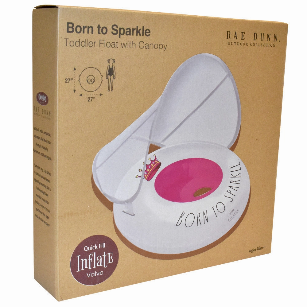 Rae Dunn 27" Born to Sparkle Inflatable Toddler Float with Canopy by CoCoNut
