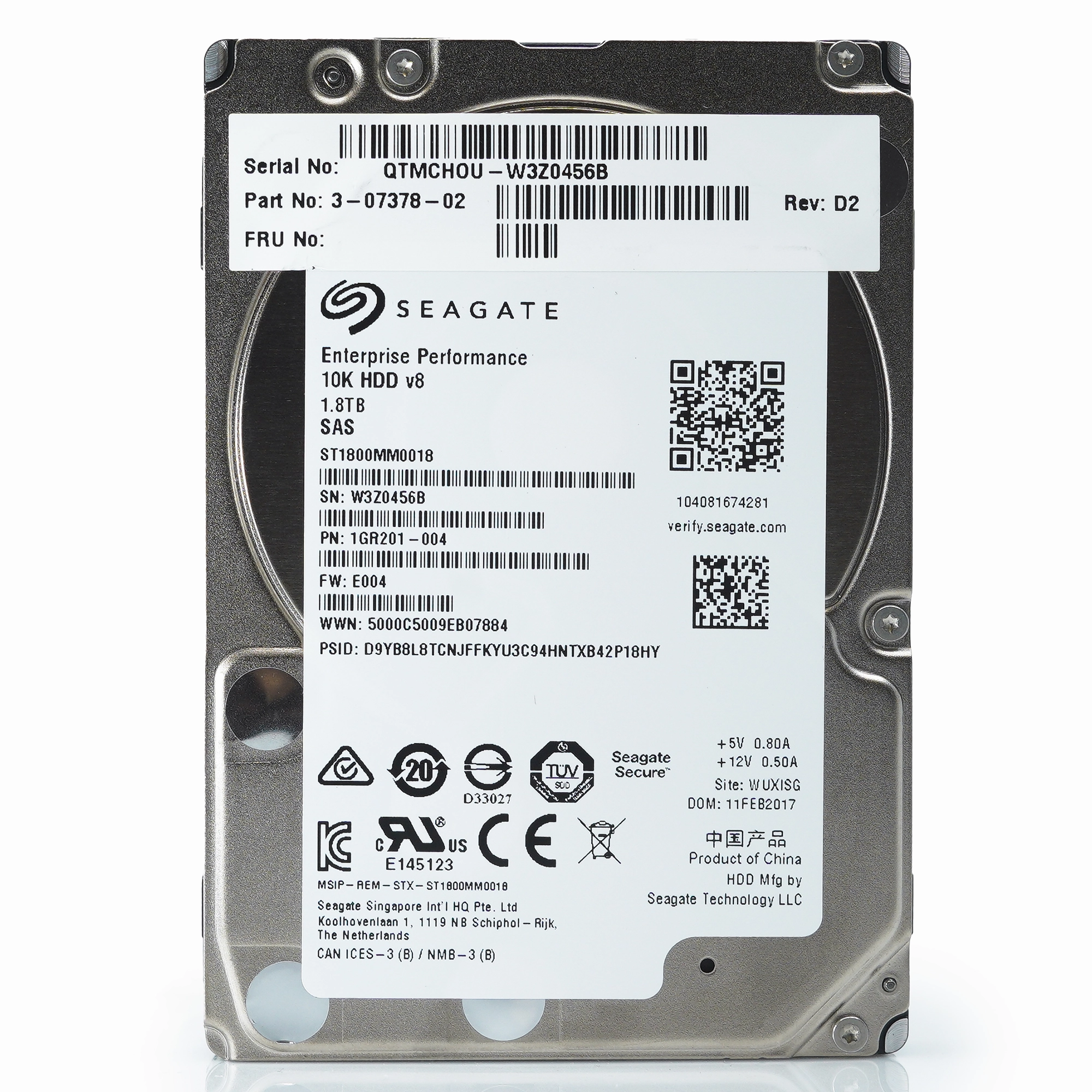 Seagate Enterprise Performance ST1800MM0018 1.8TB 10K RPM SAS 12Gb/s 512e 128MB 2.5" HDD