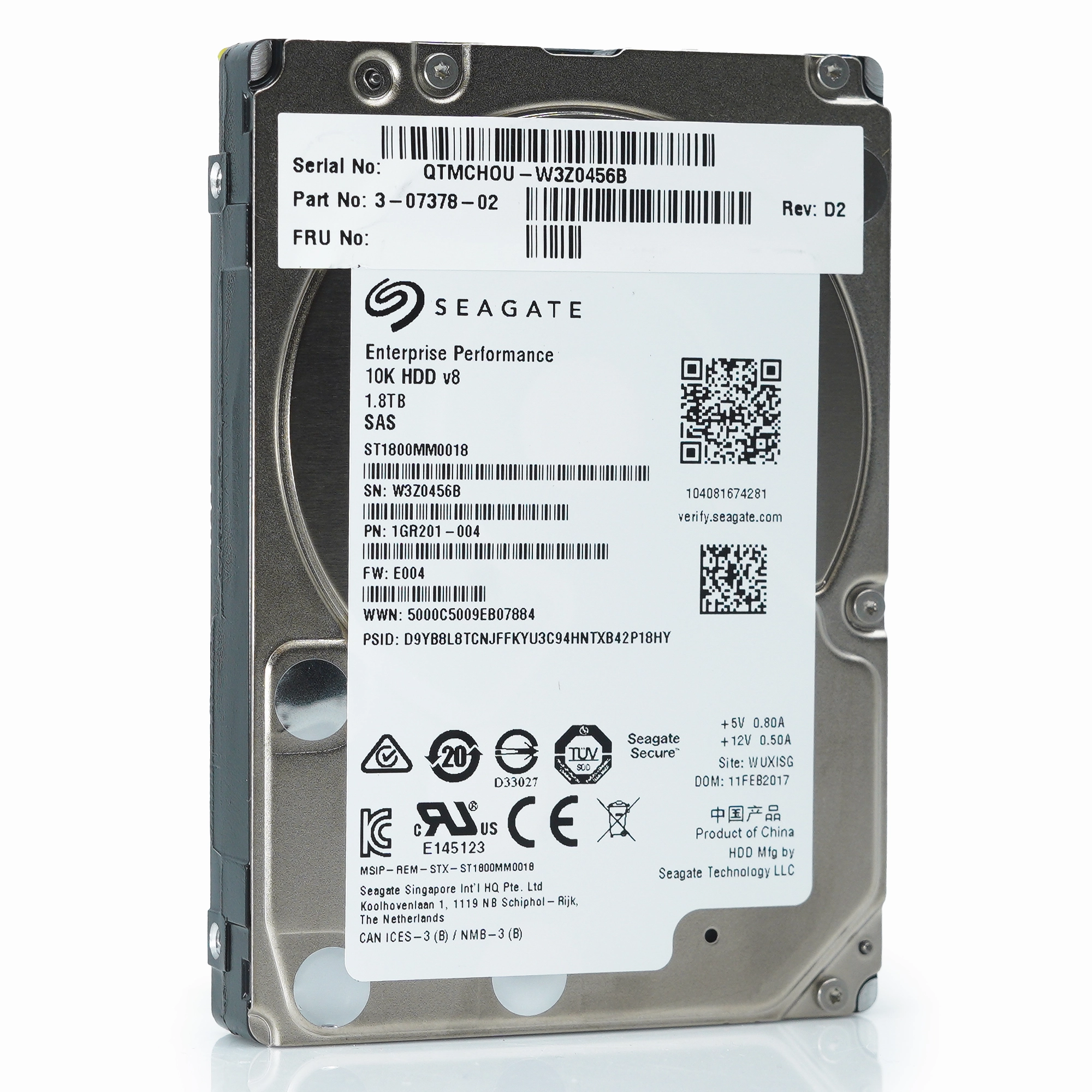 Seagate Enterprise Performance ST1800MM0018 1.8TB 10K RPM SAS 12Gb/s 512e 128MB 2.5" HDD
