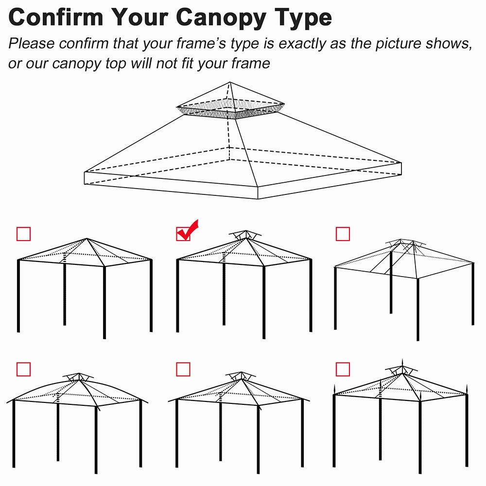 TheLAShop 10x10 ft Gazebo 2-Tier Replacement Canopy