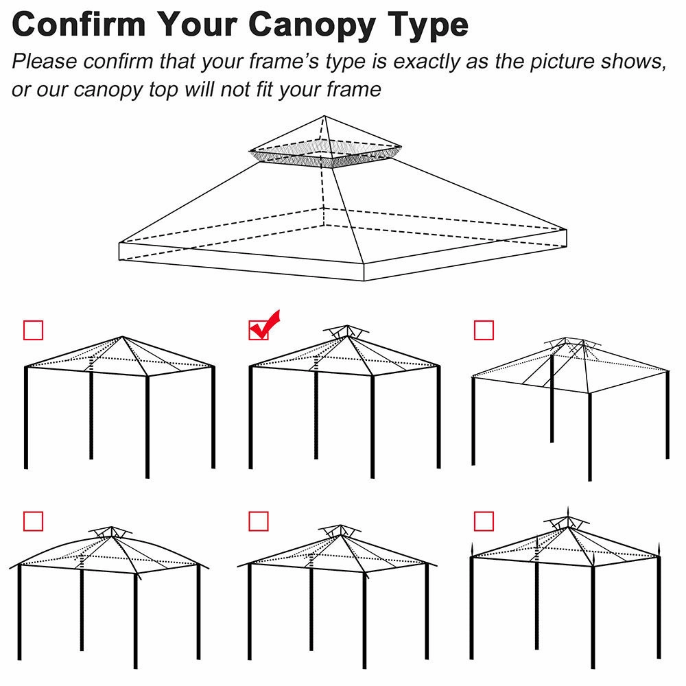 TheLAShop 10x10 ft Gazebo 2-Tier Replacement Canopy