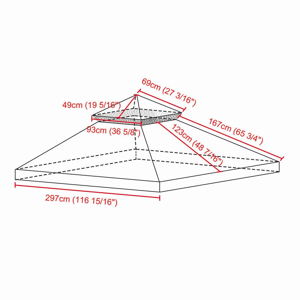 TheLAShop 10x10 ft Gazebo 2-Tier Replacement Canopy