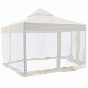 TheLAShop 10x10 ft Gazebo Top Replacement with Netting Ivory