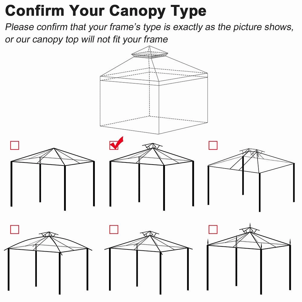 TheLAShop 10x10 ft Gazebo Top Replacement with Netting Ivory