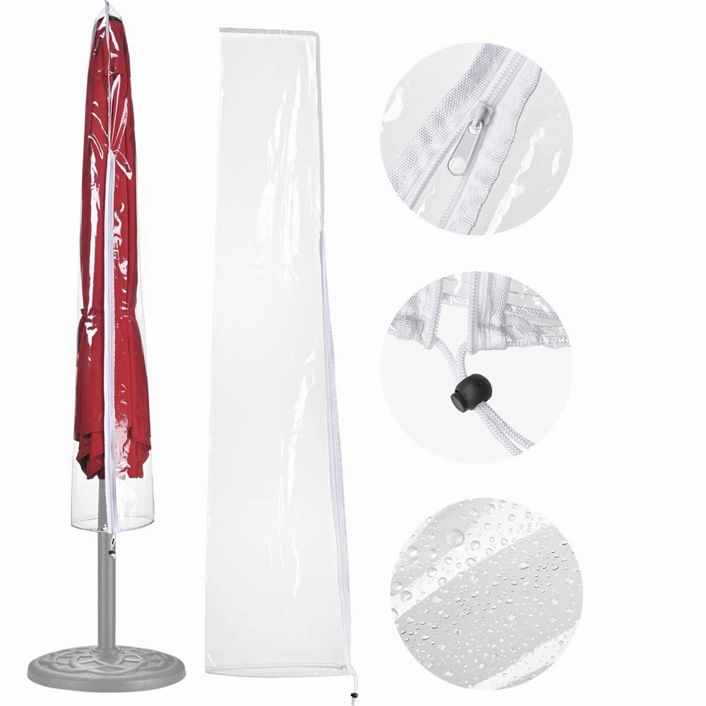 TheLAShop 8ft Outdoor Umbrella Cover with Zipper 56 in. Transparent